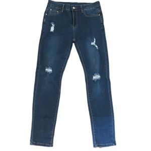 SHEIN stretch jean leggings destroyed M